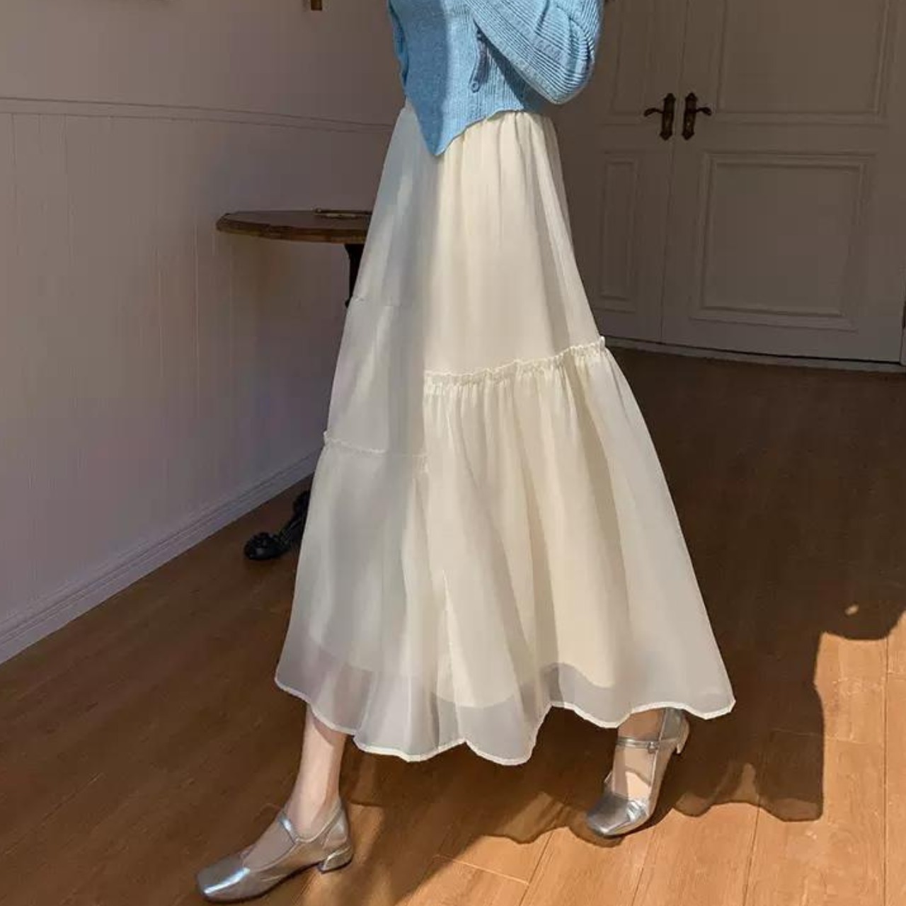 アシンメトリー ギャザー スカート 10221