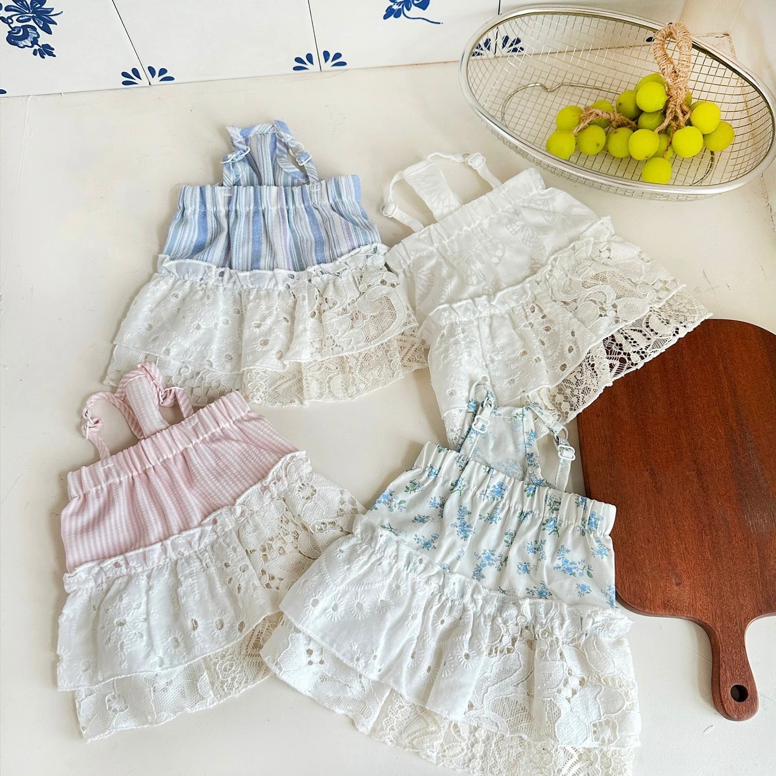 ribbon frill mini onepiece | haenim dog shop