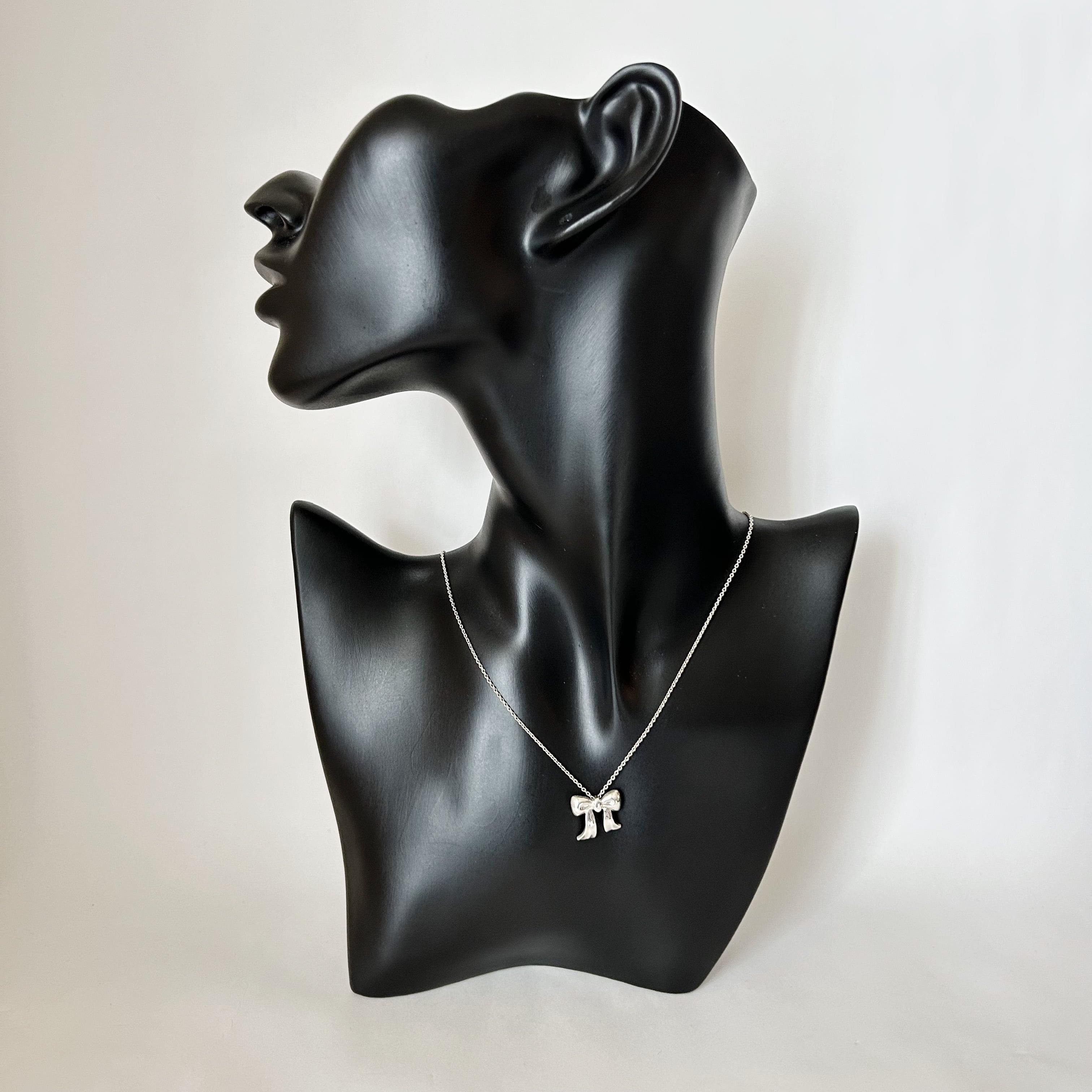 Tiffany&Co．ネックレス T7071】Tiffany&Co. ribbon necklace/silver925/ティファニー