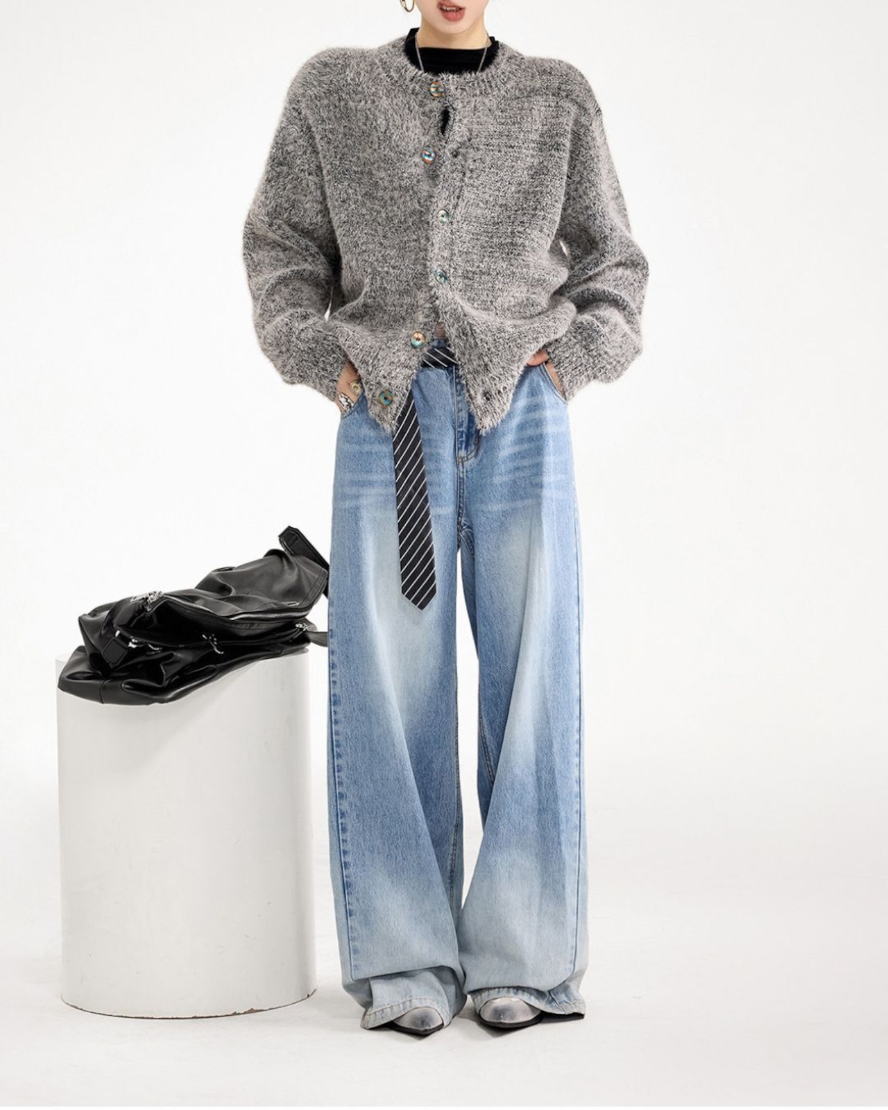 ボタンフロントニットカーディガン 3color A0758 - 4