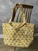 【Lサイズ】ブロックプリントバッグ/イエロー