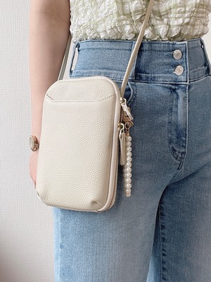 【予約販売】leather shoulder wallet (WHITE)