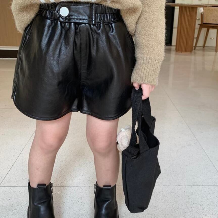 leather short pants