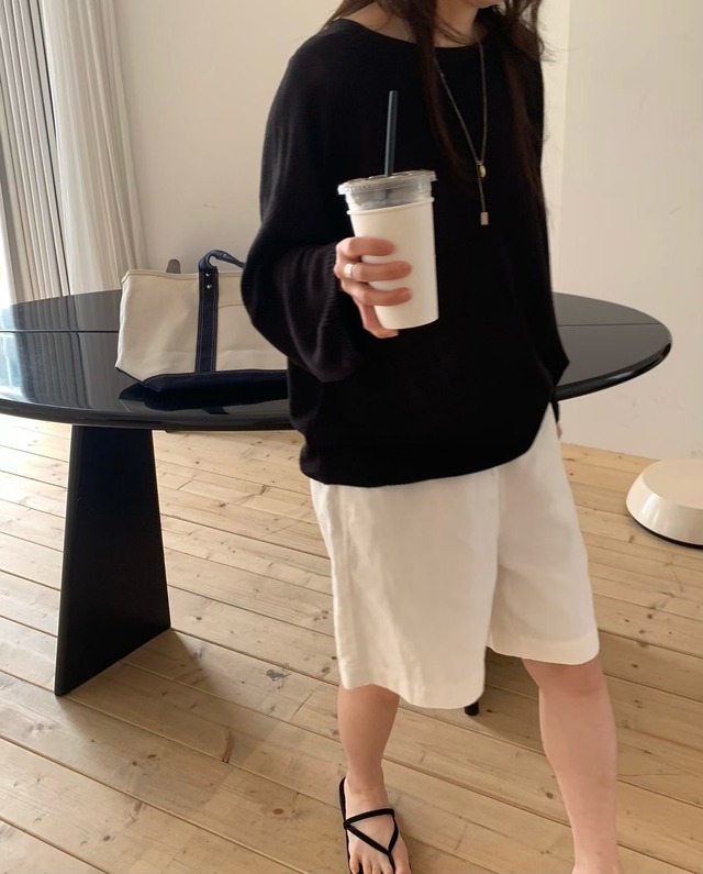 (予約) fl lanel / Natural bermuda pants 2color