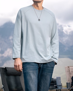 ラグラン シンプルロングスリーブTシャツ 5色 E0080