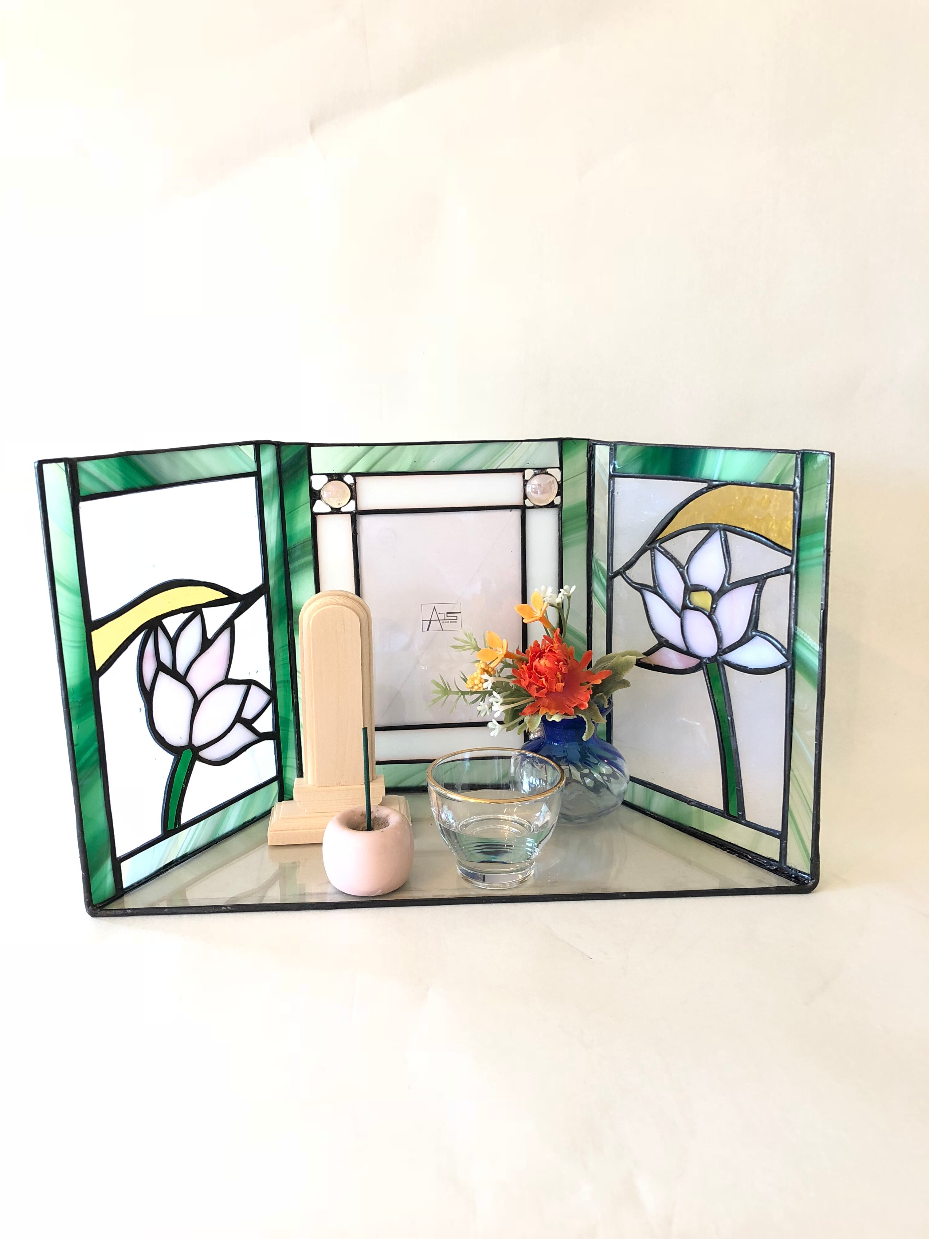 受注制作】手元供養ステンドグラス仏壇-蓮 | A's glass