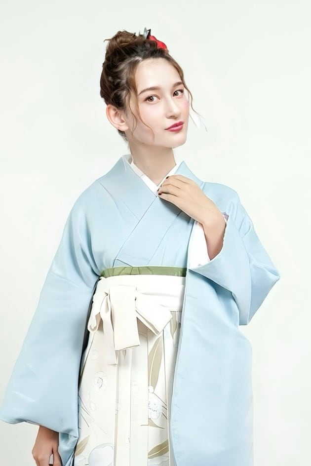 Kimono Sienne 卒業式袴3点セット ジャガード二尺袖×チューリップ柄袴