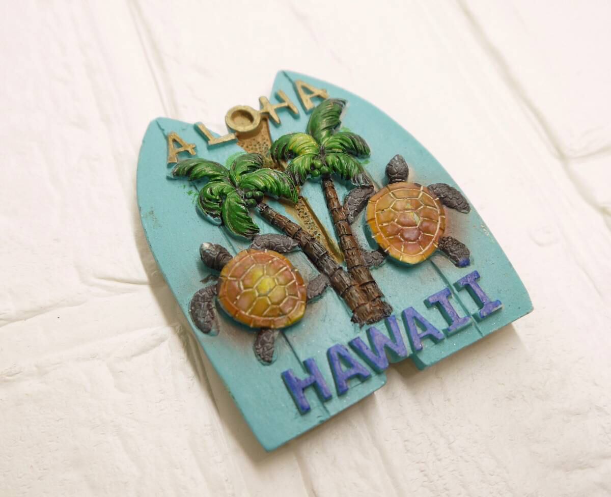 ★ハワイ直輸入★ツインサーフボード＆ホヌ／HAWAII／ハワイ磁石／キッチンマグネット／ハワイアン雑貨／MG8 'OLI'OLI