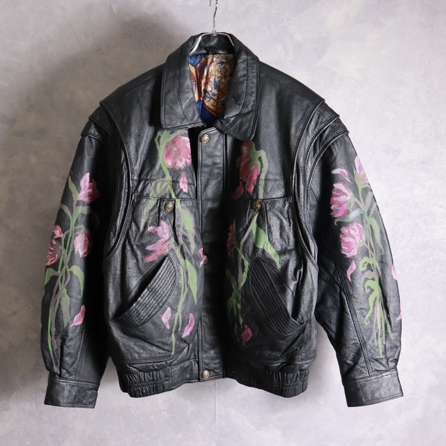 PAINT olfe.original Re:make Dry rose paint leather jacket