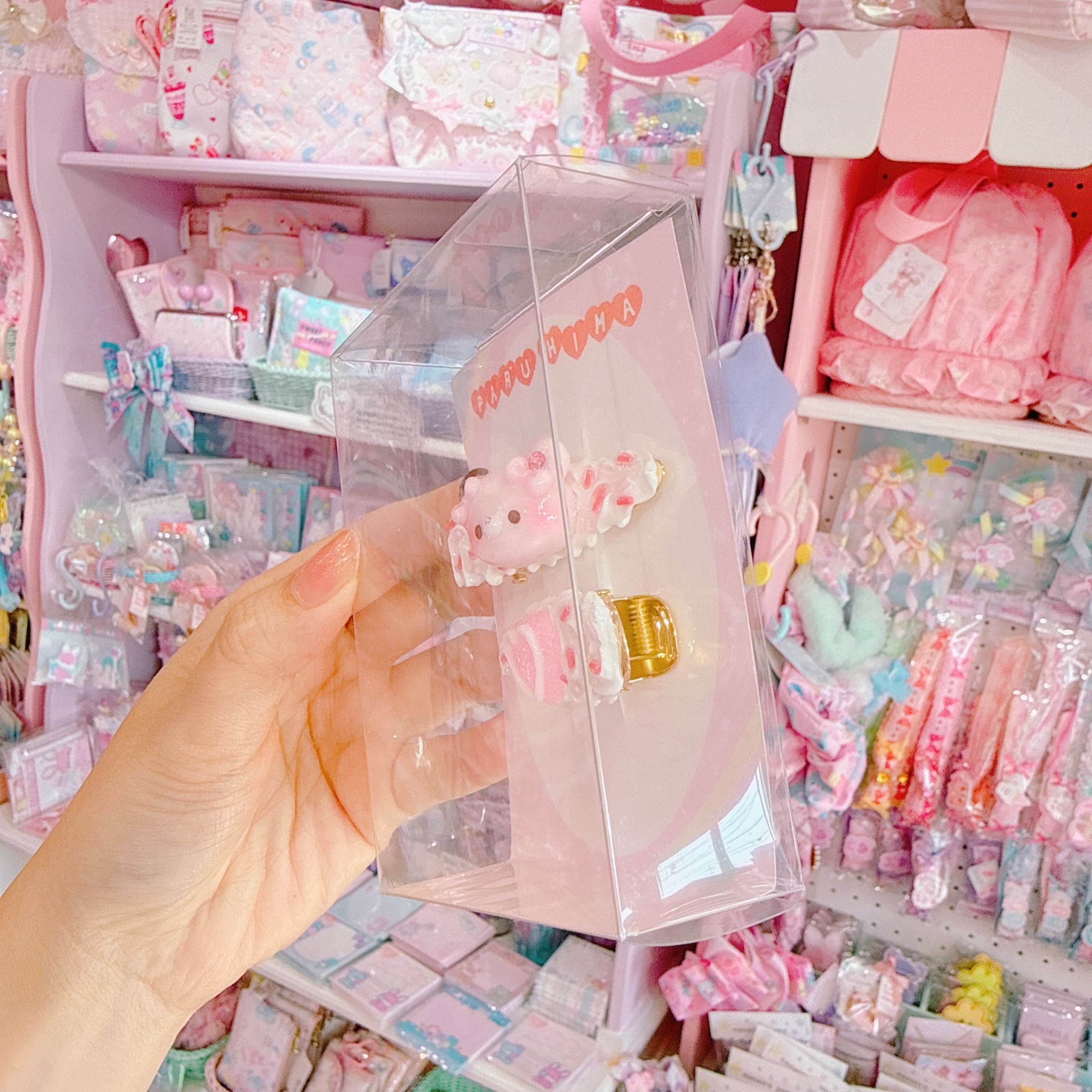 【E9】18-3いちごチョコきらくまヘアクリップ