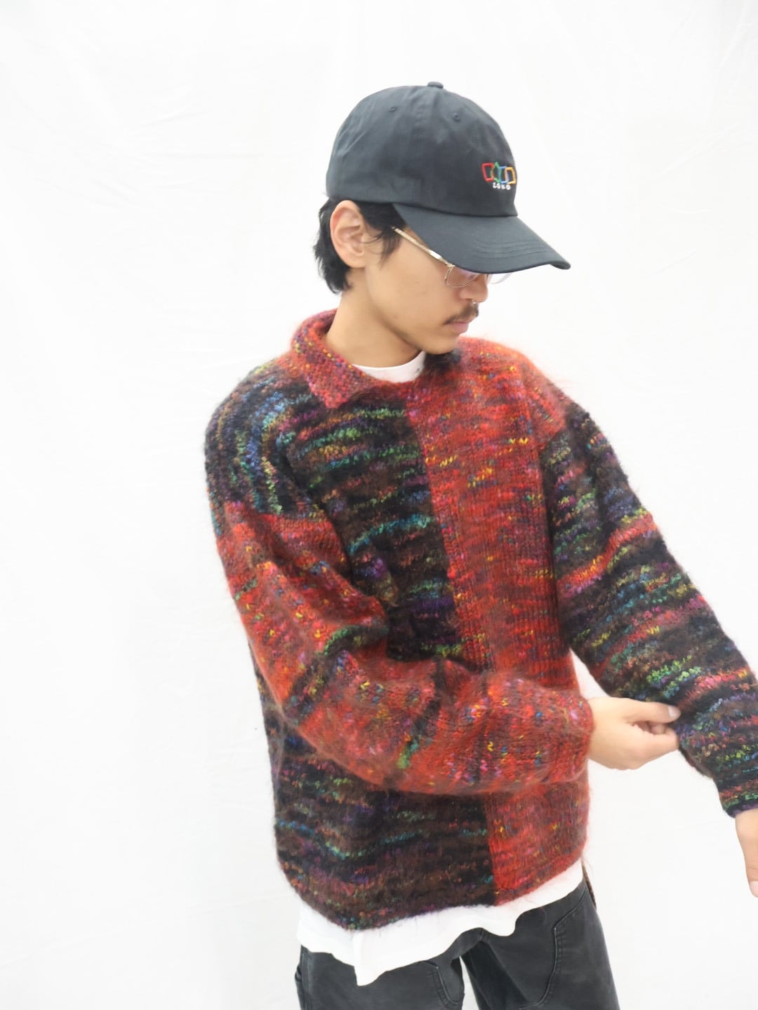 design knit mohair sweater【1056】