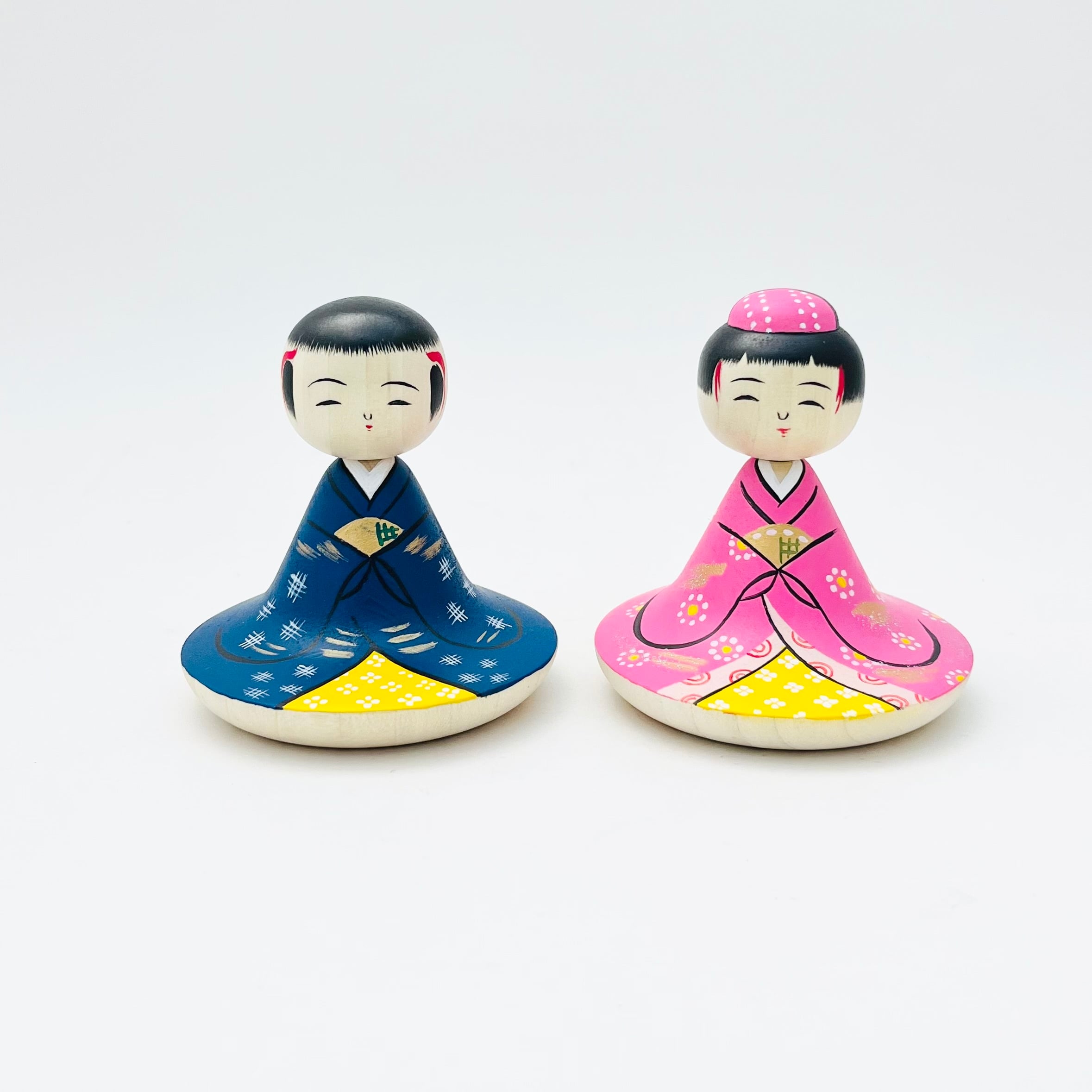 復刻 昭和の雛こけし(大ペア)ぼんぼり付き 描彩/笹原綾工人