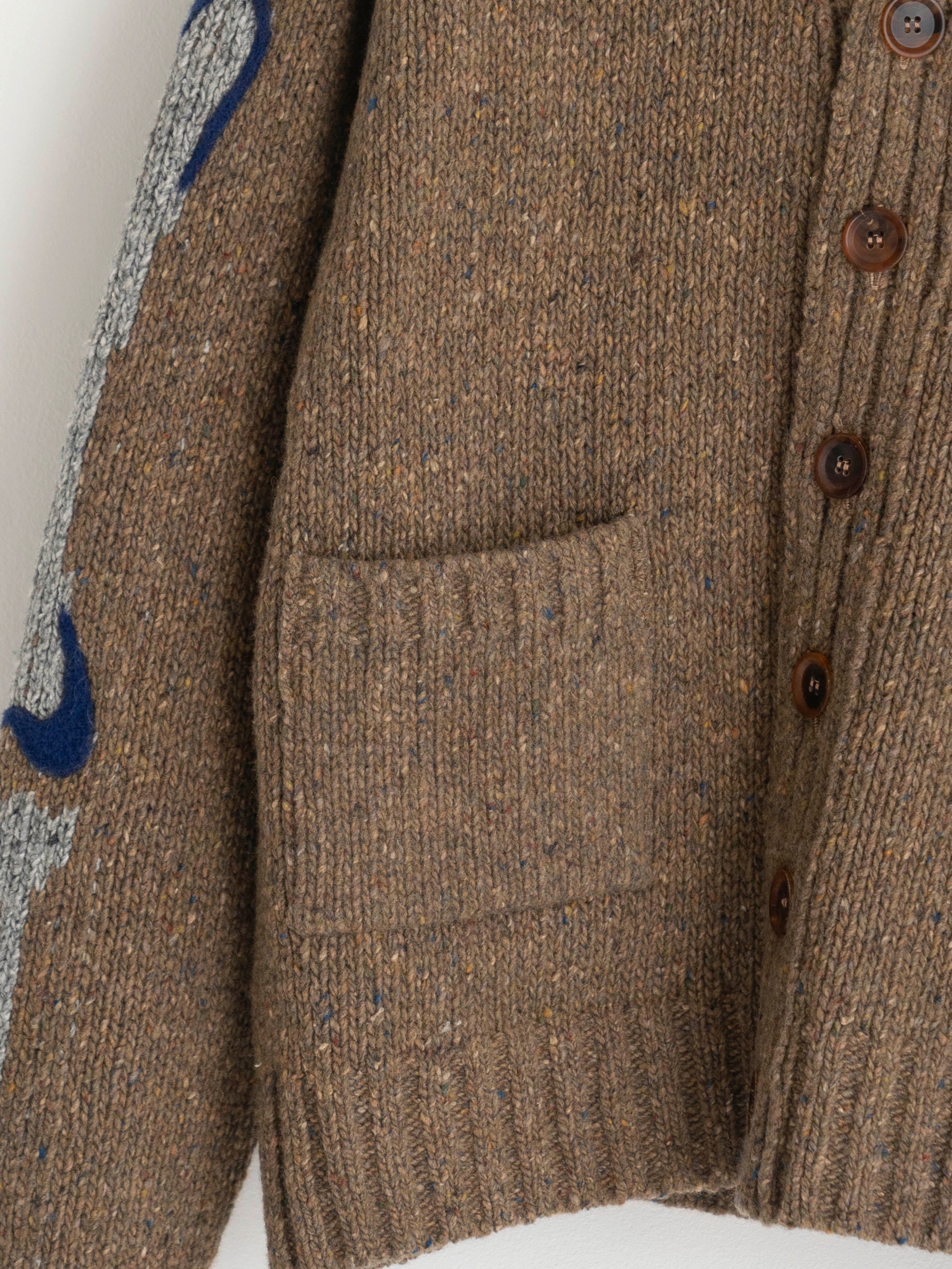 KHOKI Needle punched cardigan BROWN 25fw-k-02 | BEST PACKING