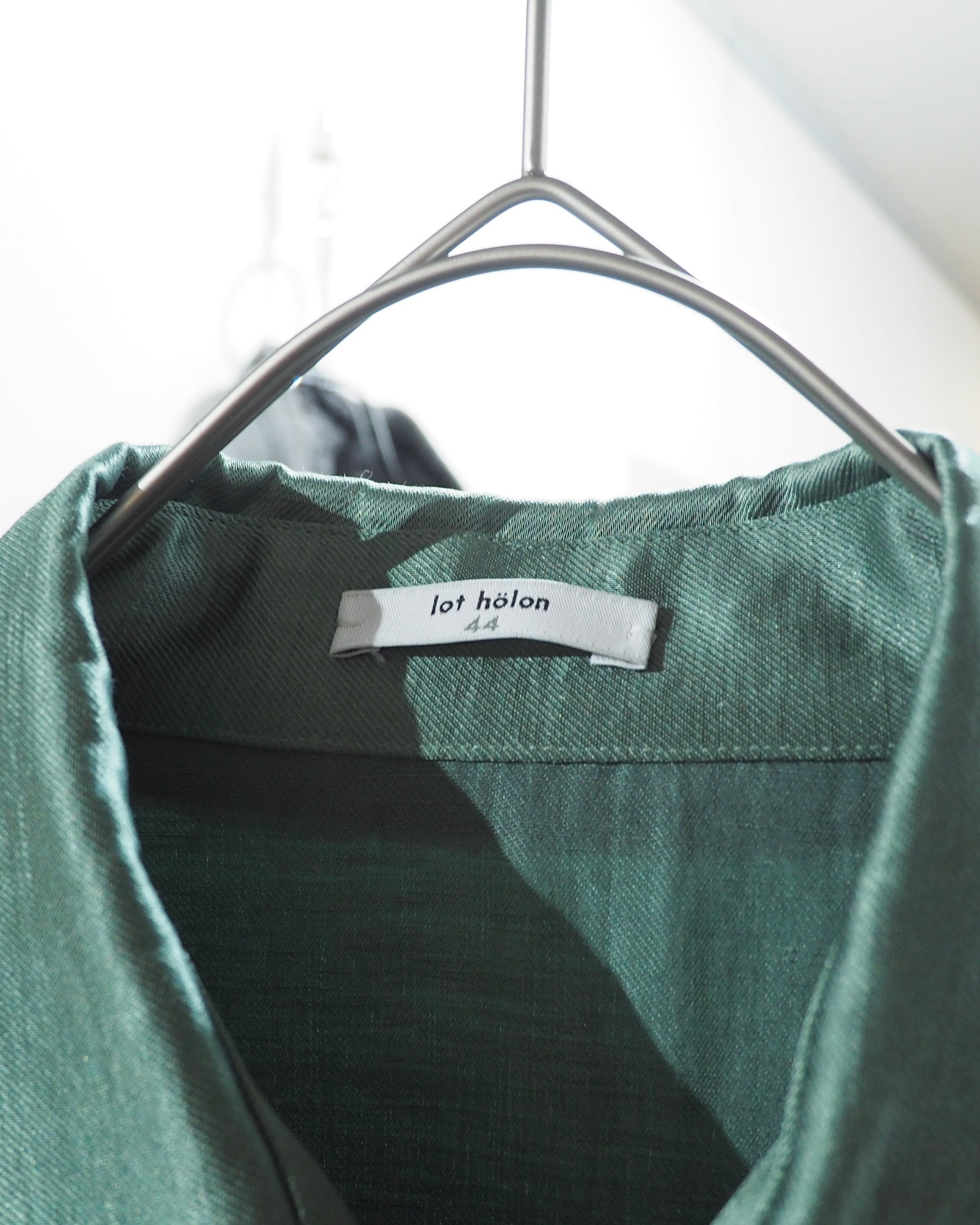 " lot holon " Shiny green color satin combination shirt jacket