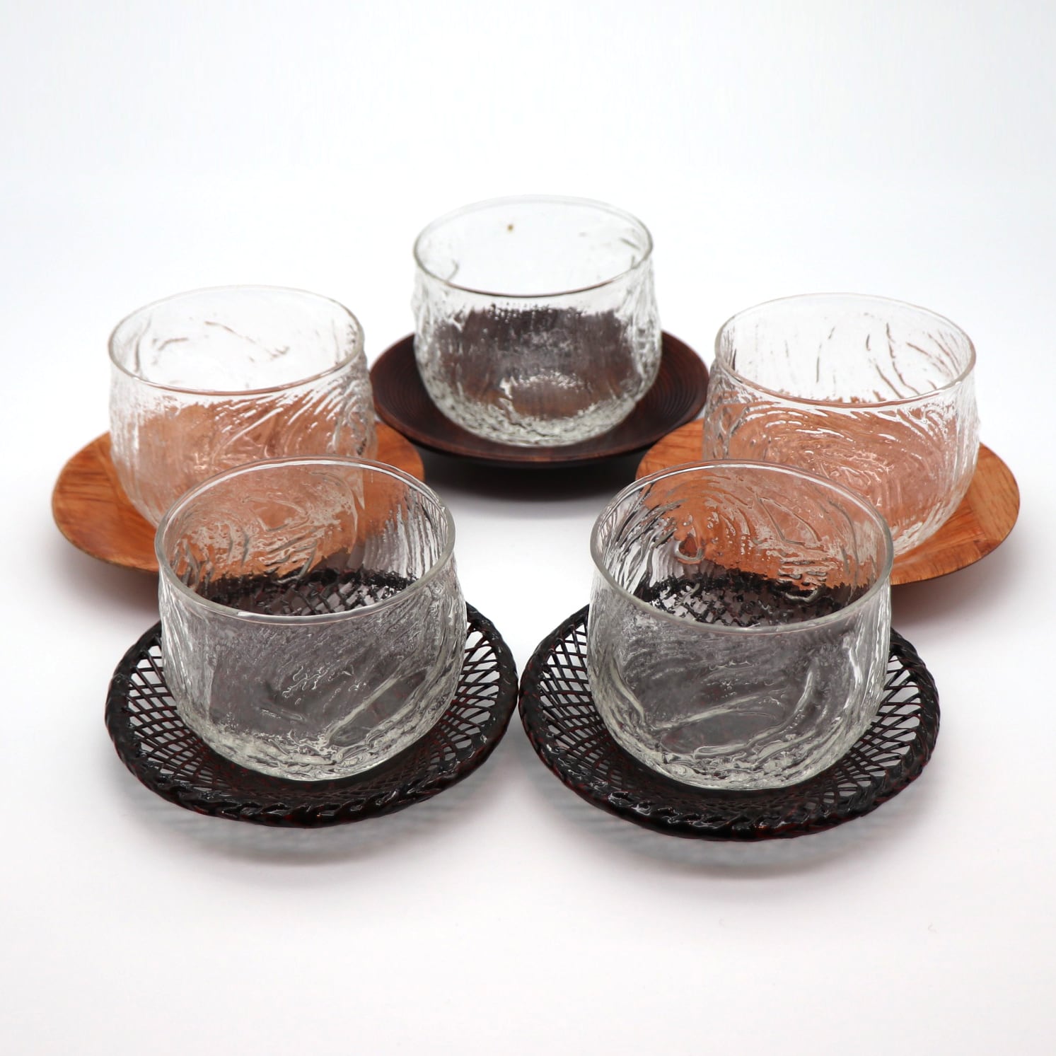 東洋ガラス・冷茶グラス・5客・茶托セット・No.201017-39・梱包サイズ60