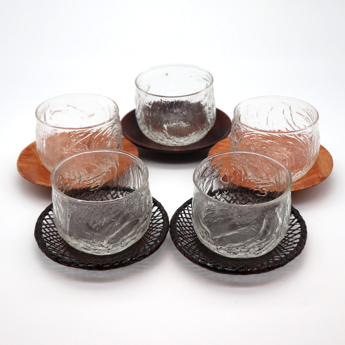 東洋ガラス・冷茶グラス・5客・茶托セット・No.201017-39・梱包サイズ 