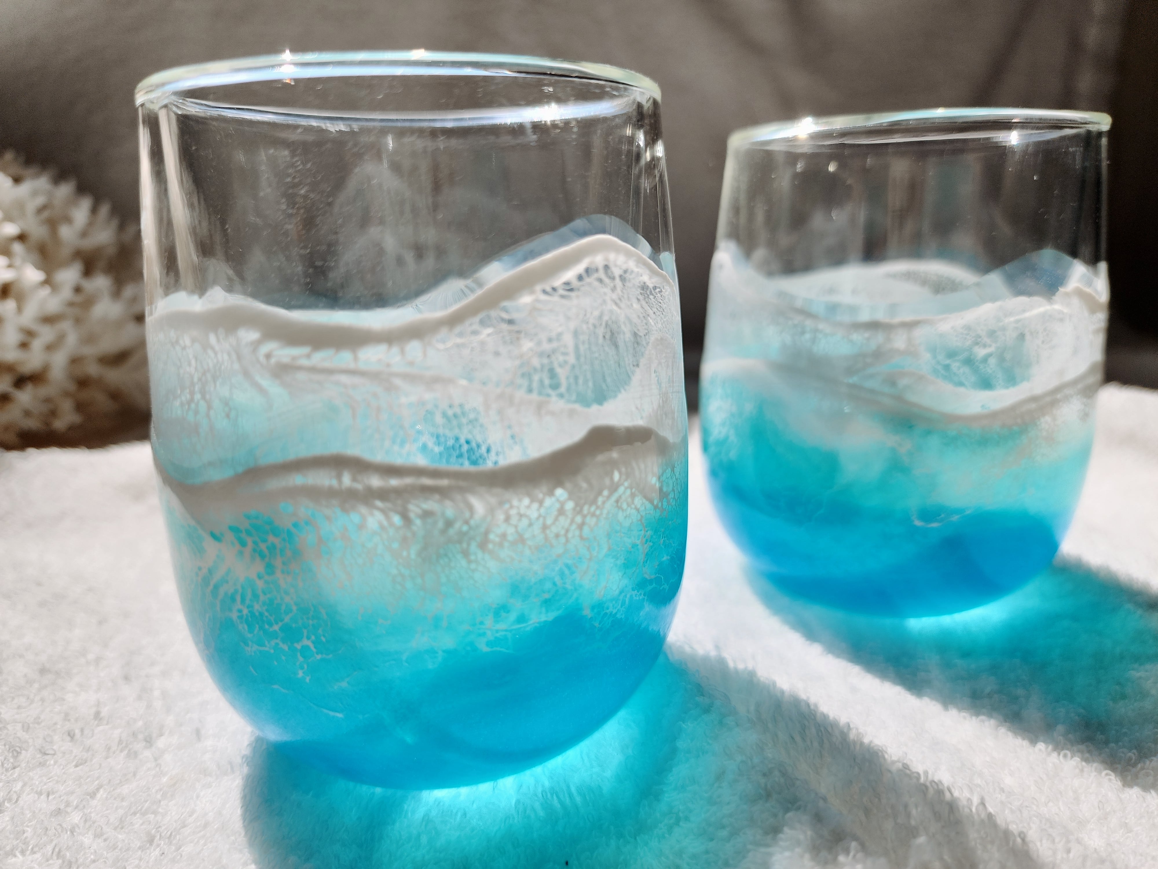 224.オーシャンレジンアート ペアグラス(W)