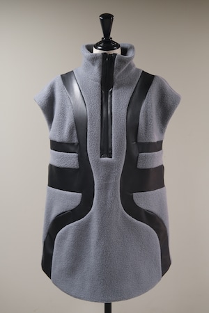 【Mame Kurogouchi】Wool Boa Vest - grey -