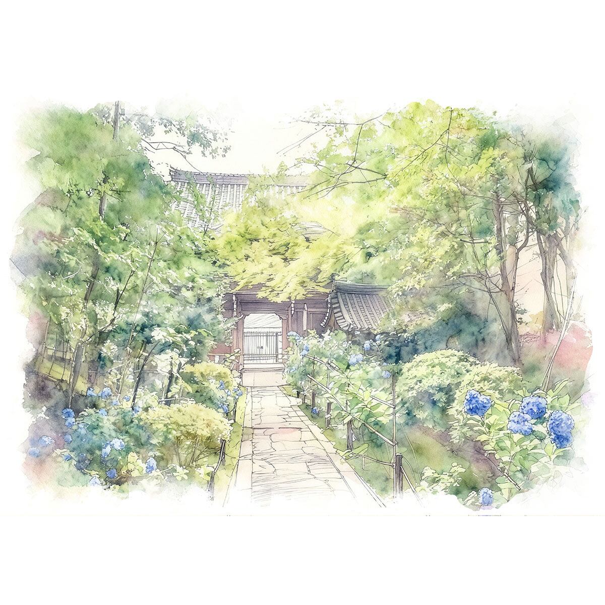 絵画 日本 広島県 尾道市 風景画 インテリアアート額付き 水彩画・油絵