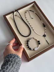 Obsidian Choker Necklace［BZN39-BK］