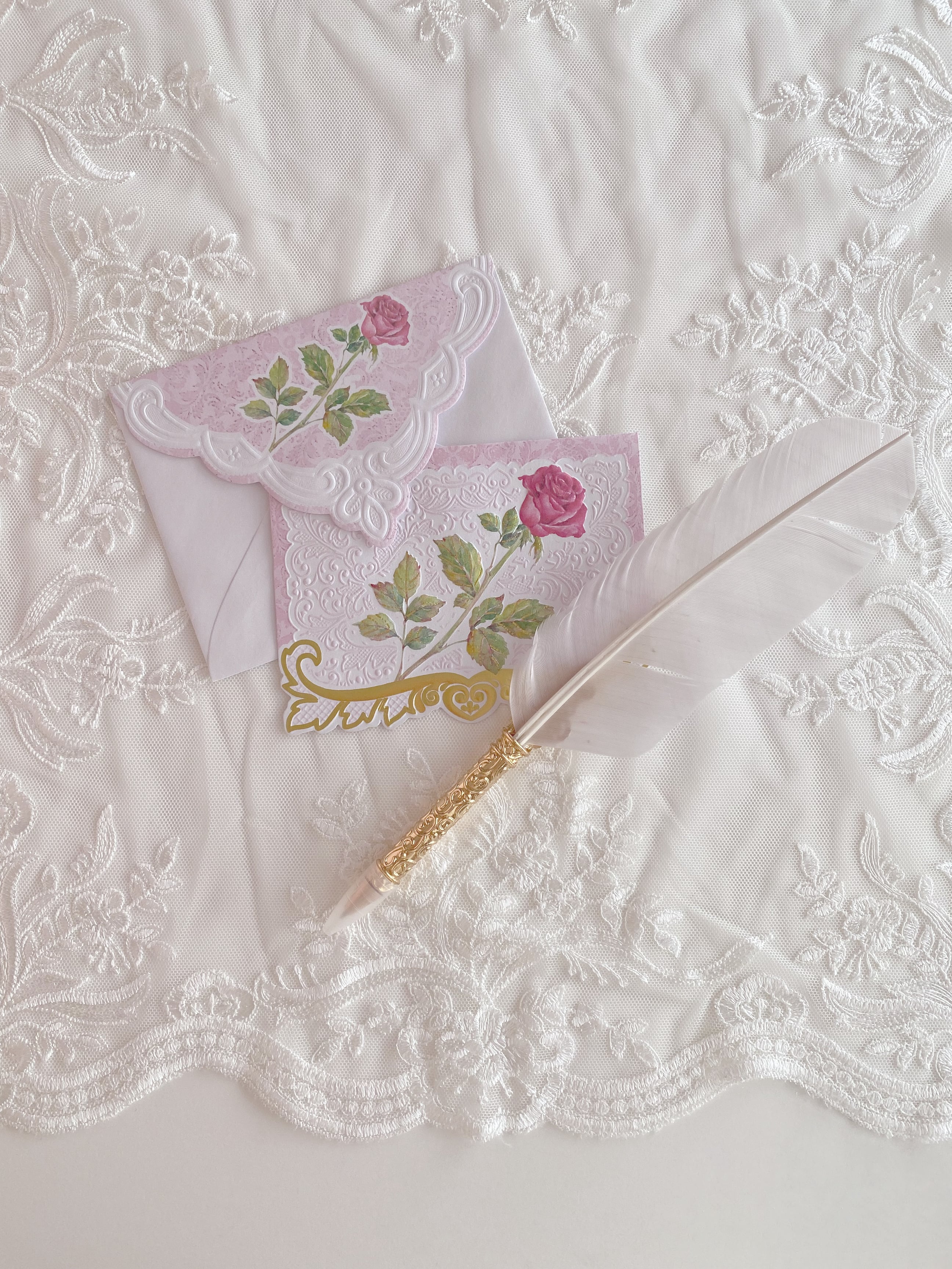 rose greeting card set