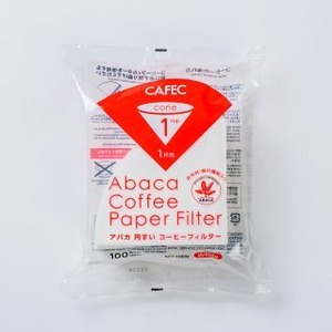 アバカ 円すい コーヒーフィルター cup1〈1杯用〉（100枚入）ホワイト AC1-100W