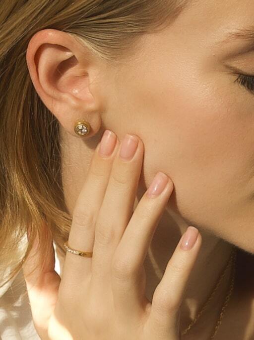 316L hawaiian zirconia round pierce（ 片耳用 ）#p10 | rani