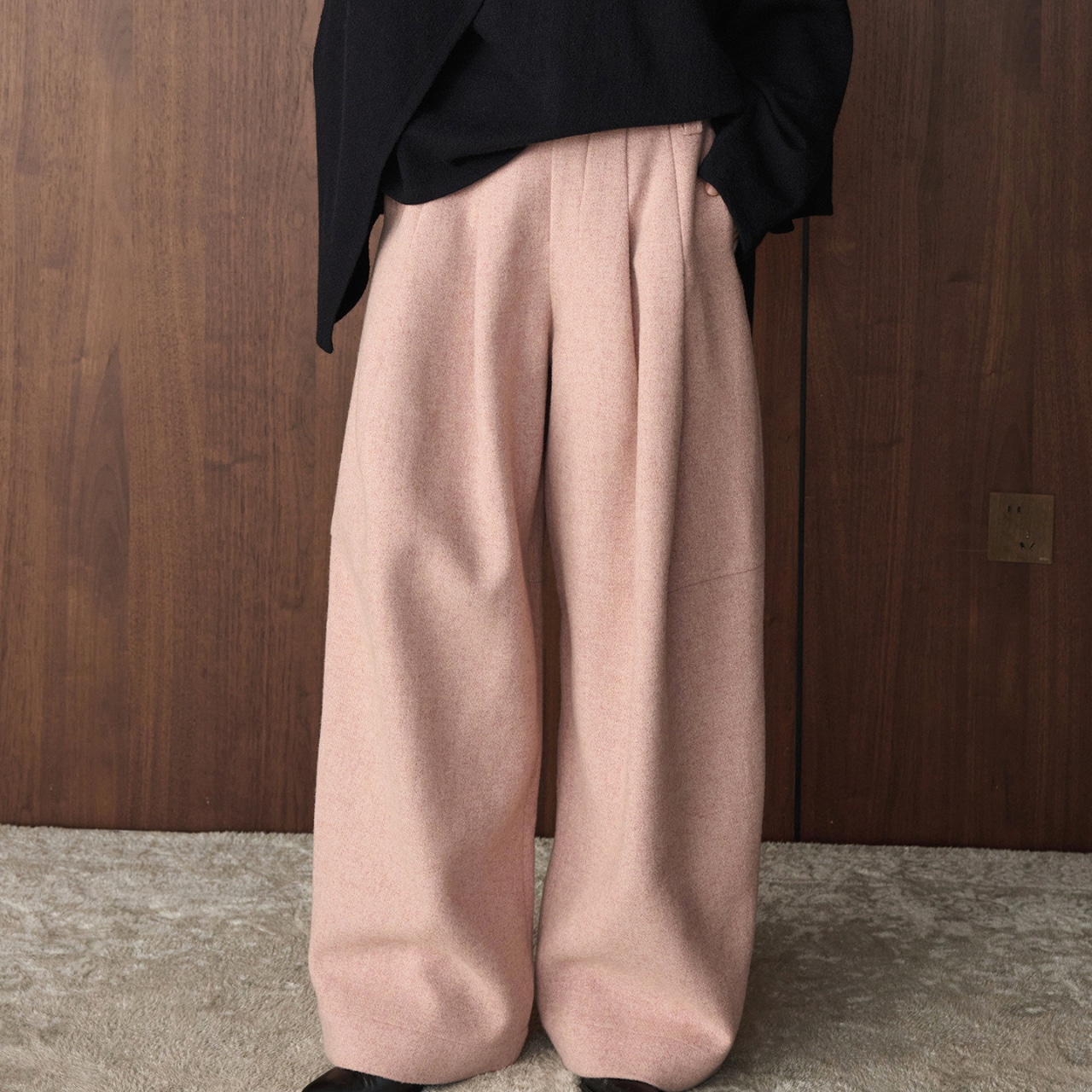Full-Length Wide Silhouette pants 【3color】 T0735
