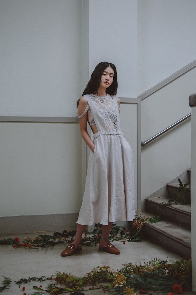 YUKI SHIMANE linen apron dress