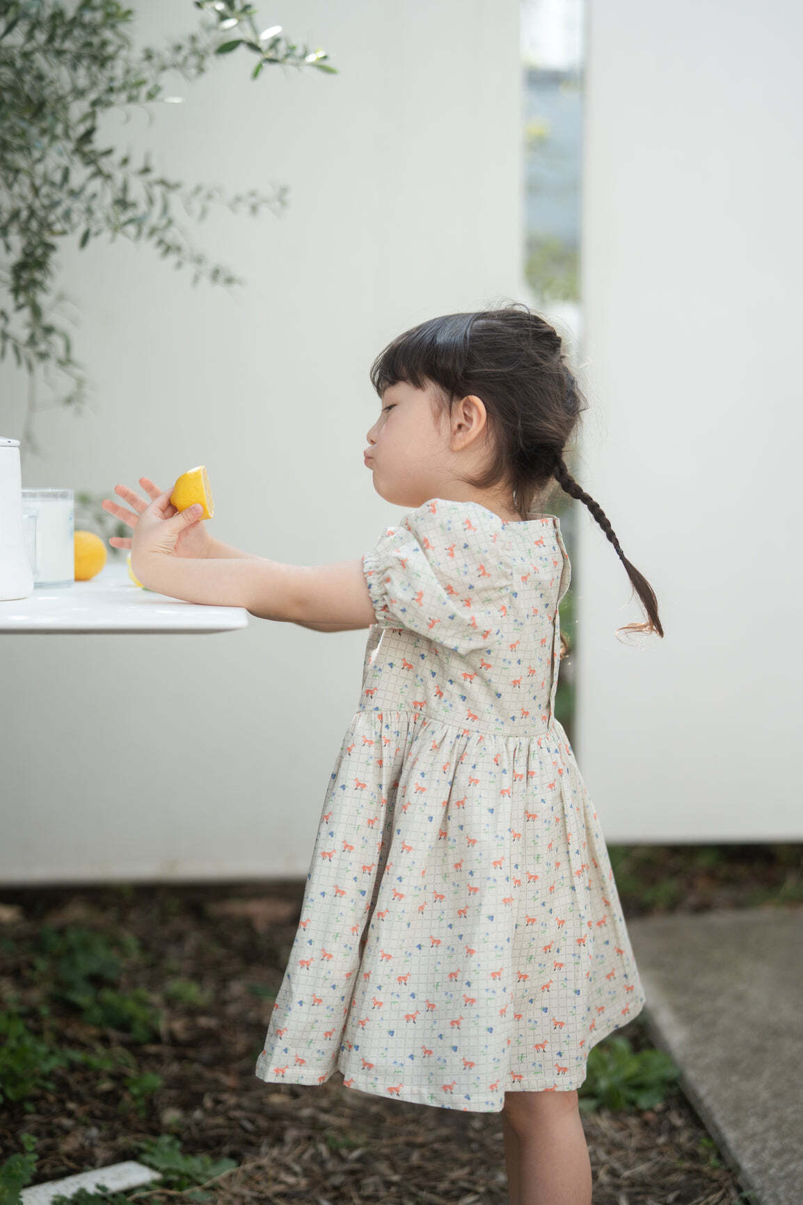 【試着のみ】tinytinydoors セットアップ　100 Last1】Tiny Tiny Doors / Short Sleeve Dress - Kitsune | chamo