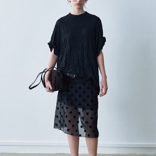 Sheer Dot Midi Skirt T6177