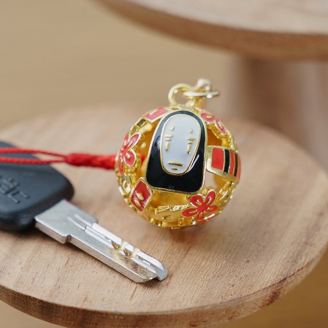 千と千尋の神隠し　ストラップ / キーホルダー 根付鈴（カオナシと木札/9774）