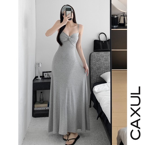 Casual Twist Detail Jersey Dress/3color