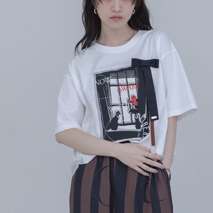 【Eimee Law】モノクロアートPT リボンモチーフTシャツ