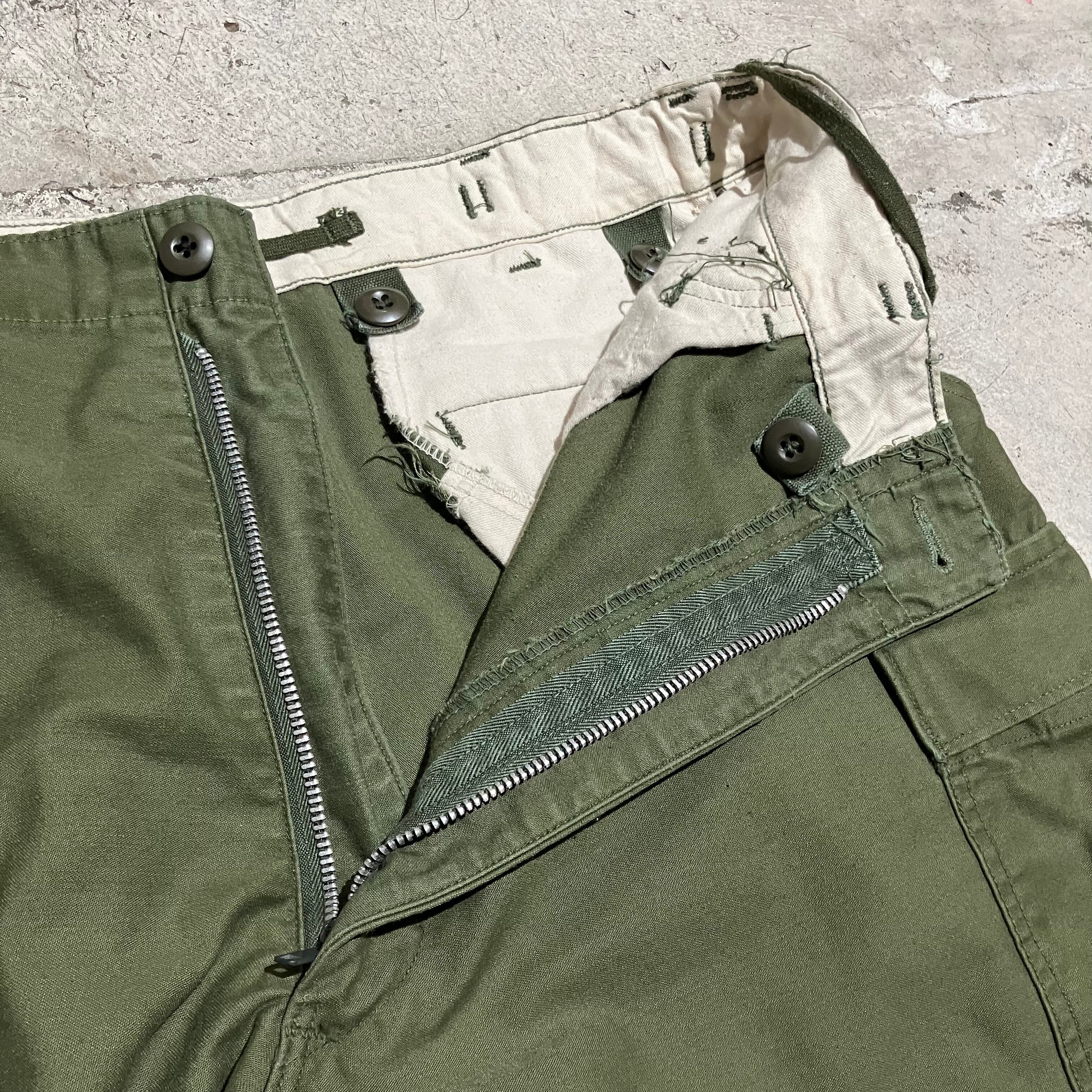 60s 米軍実物M-65フィールドトラウザー オリーブサイズM-R アルミジップ