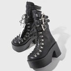 cross charm lace up boots / l0883