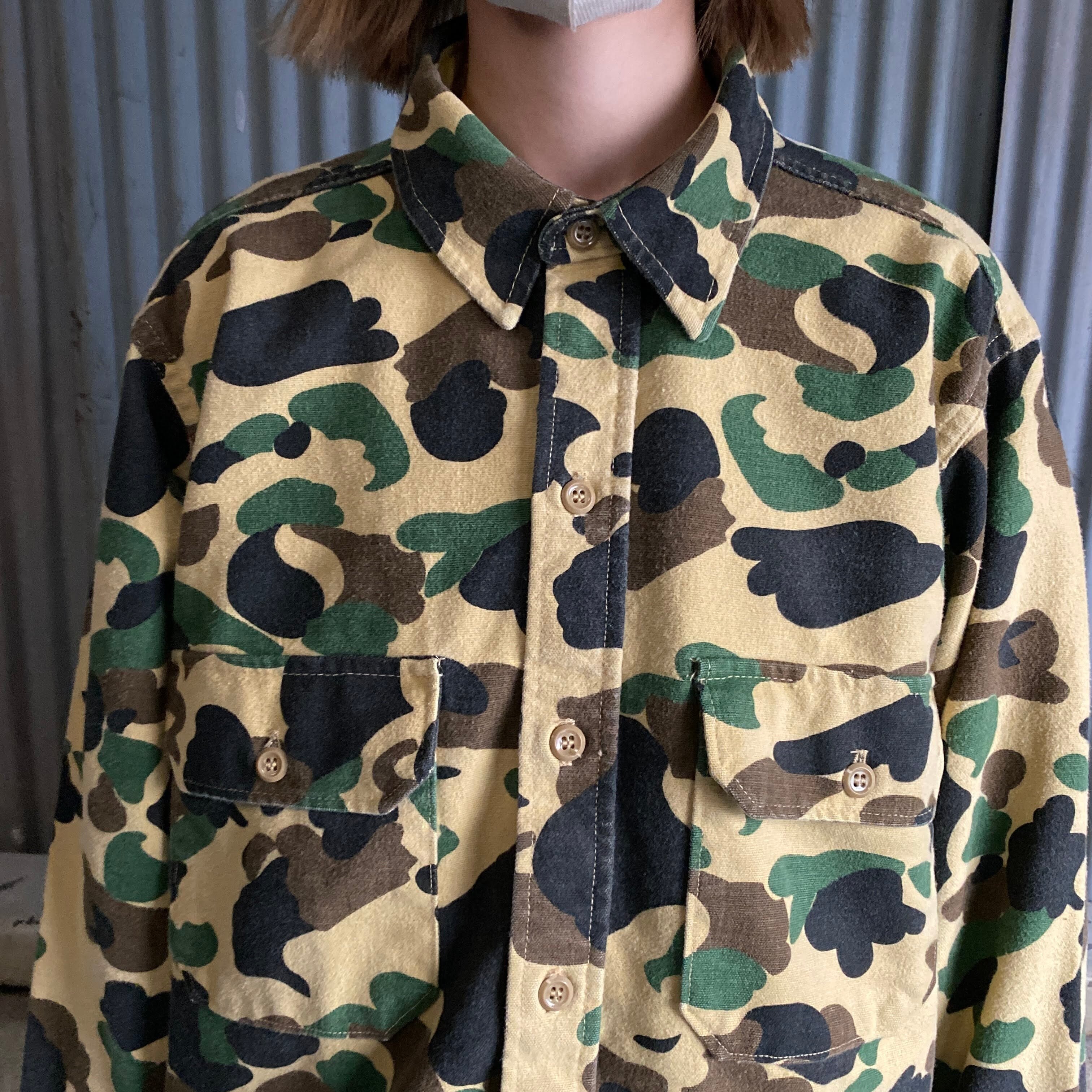 USA製 70年代 Woolrich ウールリッチ ダックハンターカモ 迷彩 長袖 