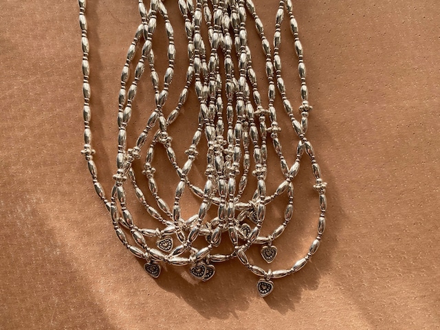 #64-(H)handmade beads choker silver925
