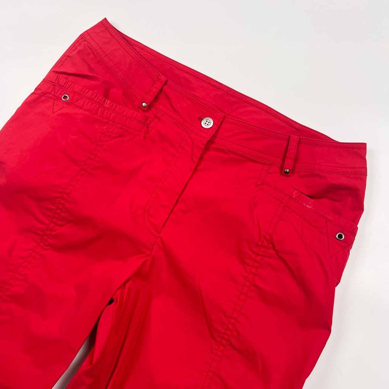adabat アダバット クロップド丈 パンツ 42/レッド レディース ゴルフ