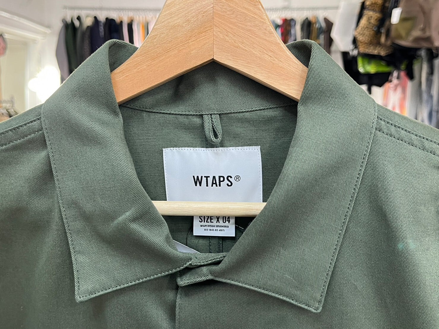 WTAPS BUDS LS SHIRT COTTON TWILL OLIVE DRAB 04 221BRDT-SHM02 93052  