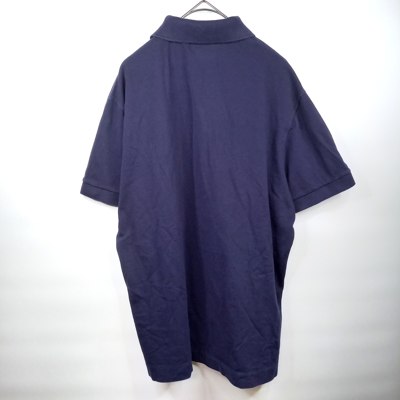 ラコステ　ポロシャツ　半袖　刺繍ロゴ　シェルボタン　ネイビー　5サイズ