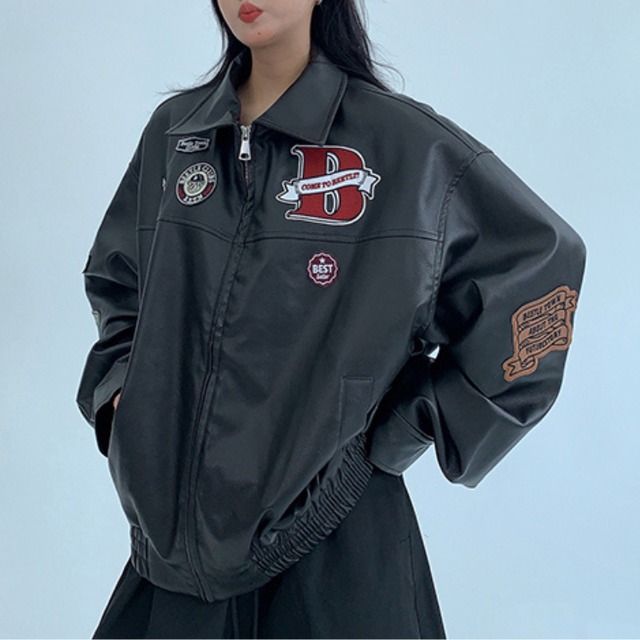 american faux leather jacket　アメリカンフェイクレザージャケット　J1270