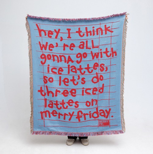 MERRY FRIDAY / Typo II Blue 130cm×160cm