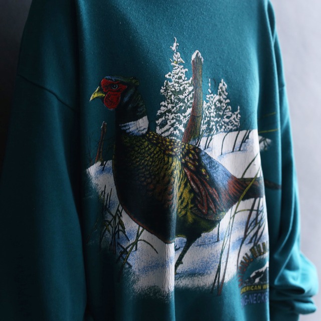 turquoise blue animal print big loose sweat