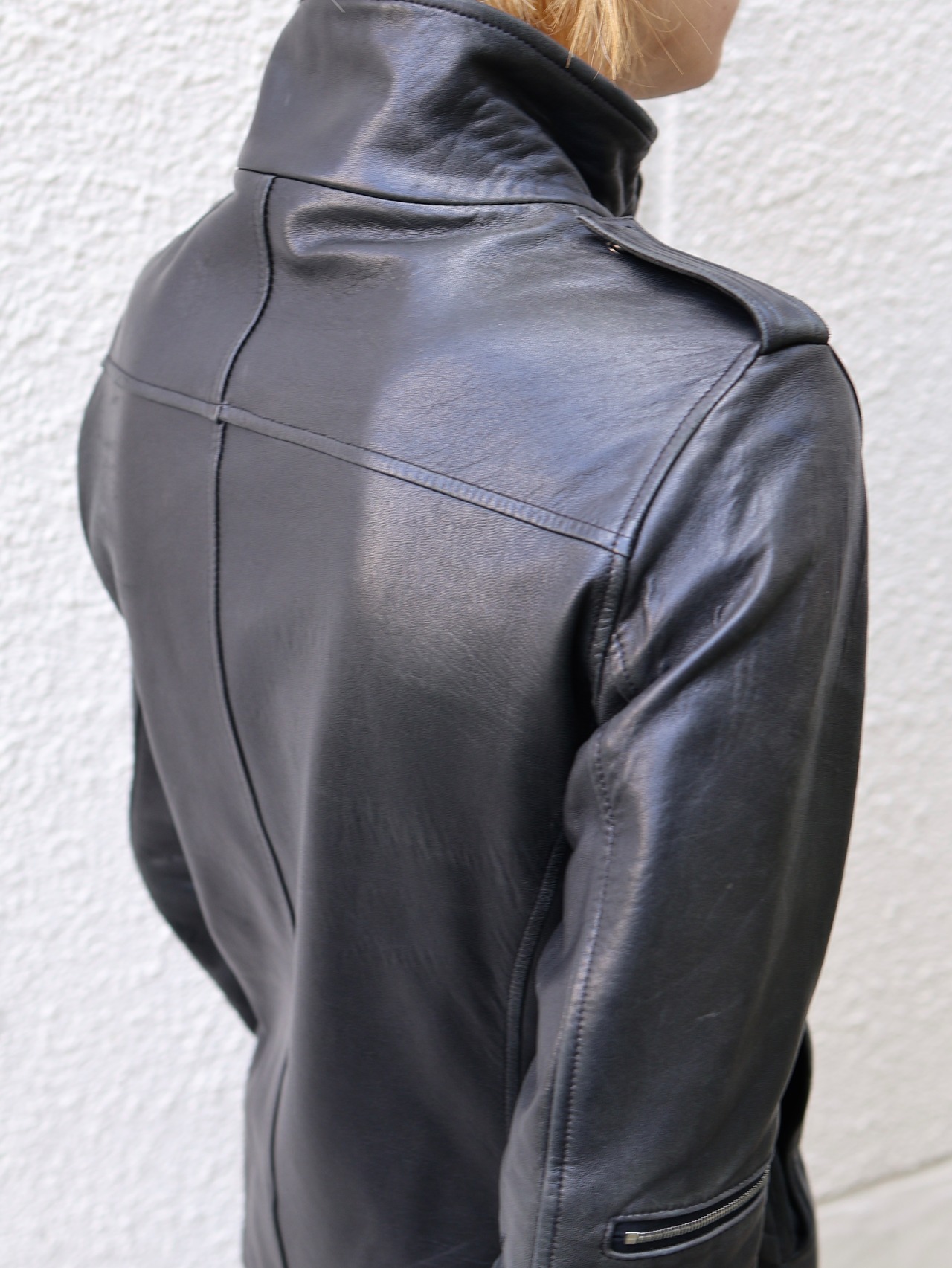 【wjk】zip design leather jacket