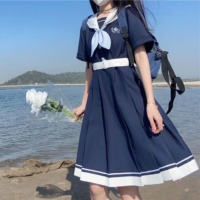 コスプレ ネイビー ゆめかわ 制服 セーラー服セーラーワンピース