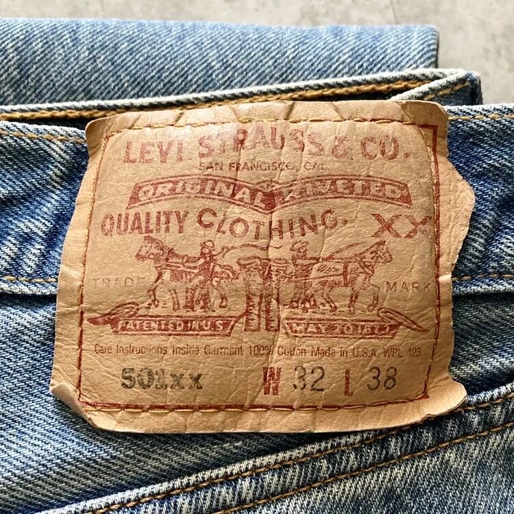 W32 L38】90's US.Levis 501xx リーバイス エルパソ工場(524) ボタン裏