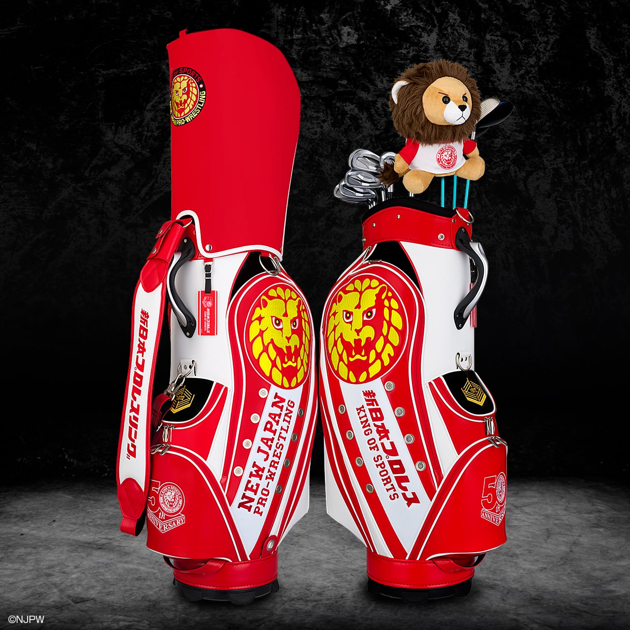 予約販売終了】 新日本プロレス50周年記念 キャディバッグ＆ライオン