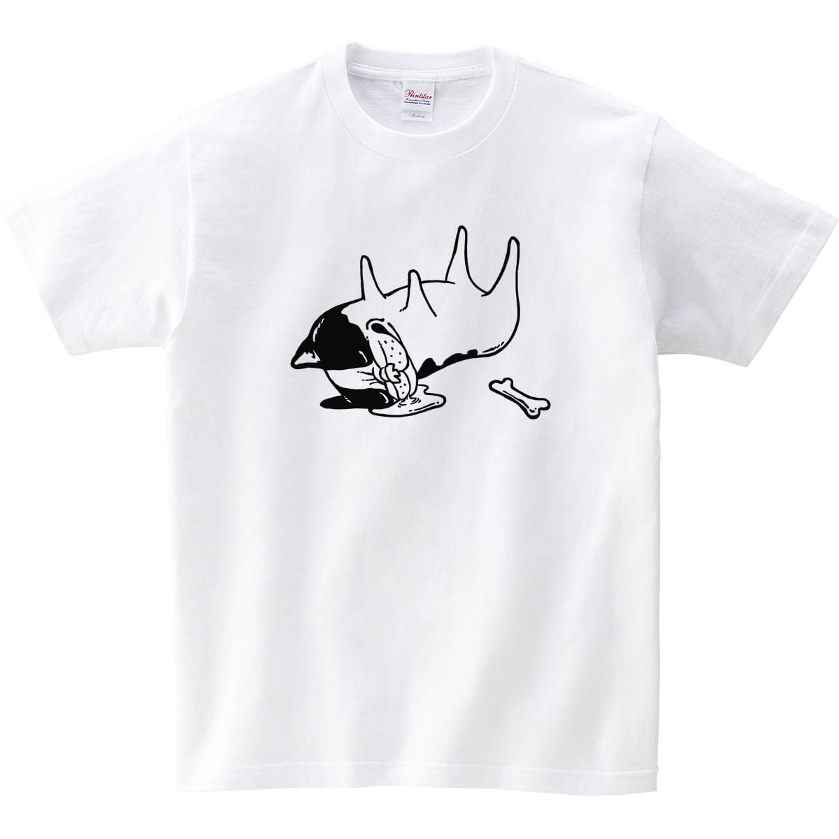 爆睡よだれフレブル Tシャツ dog75 犬 ブヒ フレンチブルドッグ 服 ゆるい ユニーク イラスト おもしろ Tシャツ