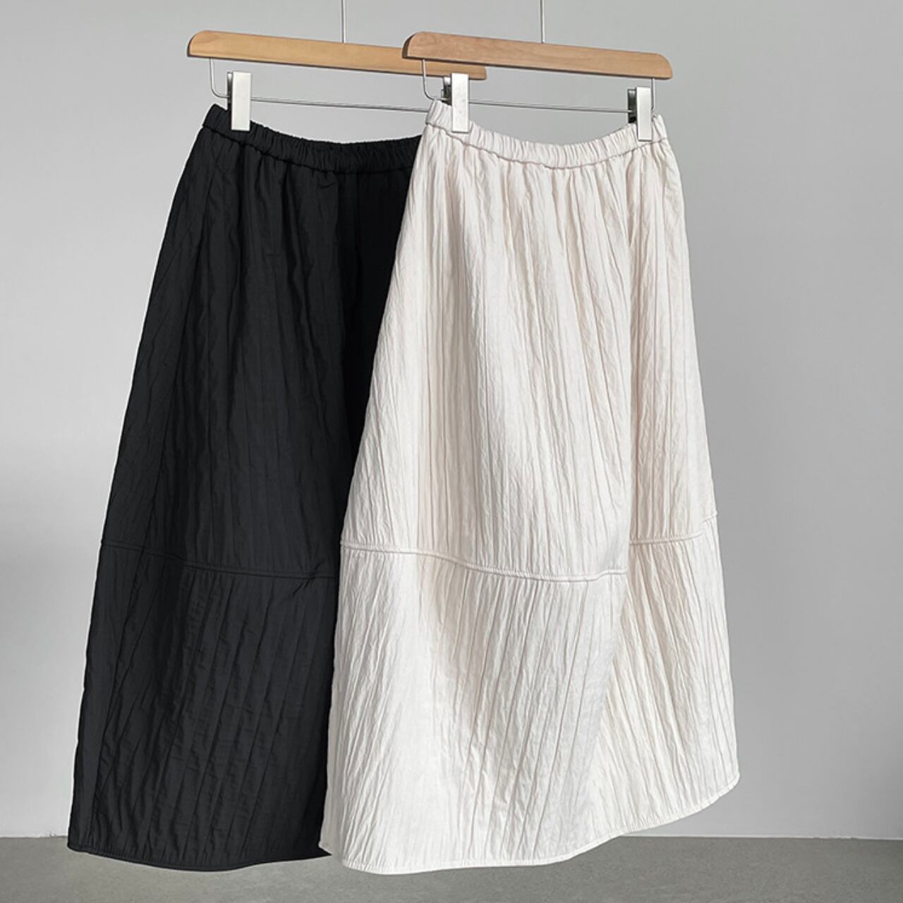 ドローストリングクリンクルロングスカート(2color) SK3538